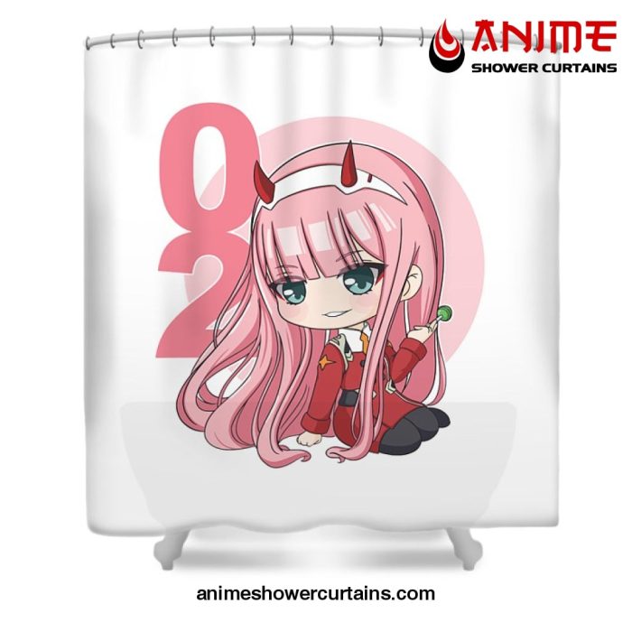 Cute 002 Darling In The Franxx Shower Curtain W59 X H71 / White