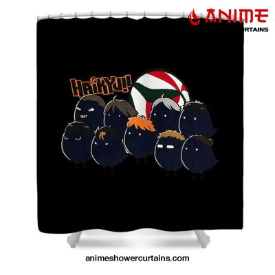 Cute Karasuno Shower Curtain W59 X H71 / Black