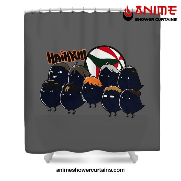 Cute Karasuno Shower Curtain W59 X H71 / Gray