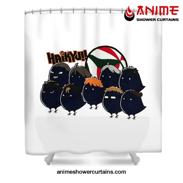 Cute Karasuno Shower Curtain W59 X H71 / White