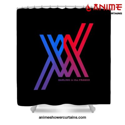 Darling In The Franxx Logo Shower Curtain W59 X H71 / Black