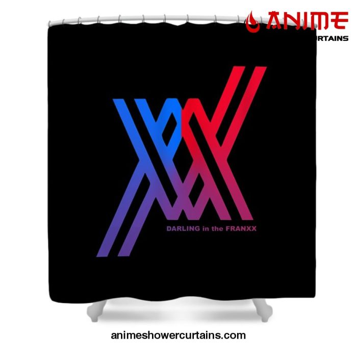 Darling In The Franxx Logo Shower Curtain W59 X H71 / Black