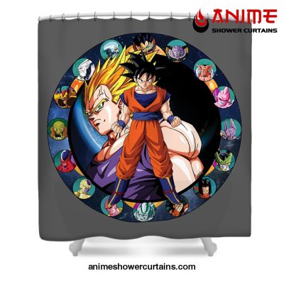 Dbz Circle Of Awesome Shower Curtain W59 X H71 / Gray