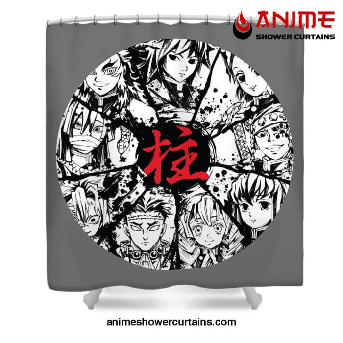 Demon Slayer Cast Circle Kamado Shower Curtain W59 X H71 / Gray