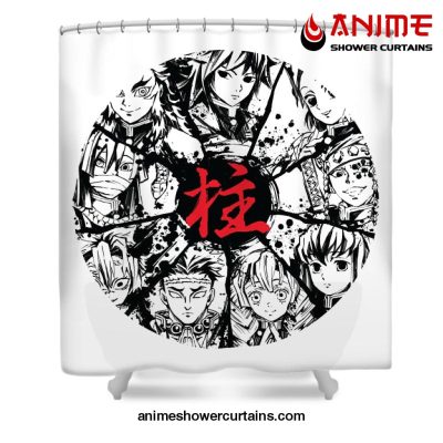 Demon Slayer Cast Circle Kamado Shower Curtain W59 X H71 / White