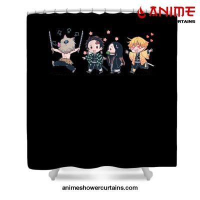 Demon Slayer Chibi Shower Curtain W59 X H71 / Black