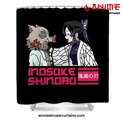 Demon Slayer Inosuke With Shinobu Shower Curtain W59 X H71 / Black