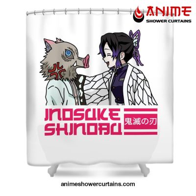 Demon Slayer Inosuke With Shinobu Shower Curtain W59 X H71 / White