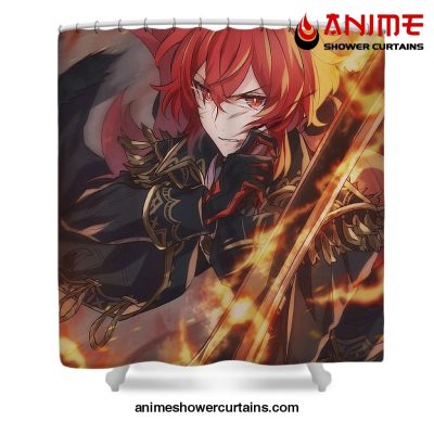 Diluc Genshin Impact Photographic Shower Curtain