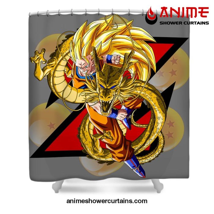 Dragon Ball Z Goku Ssj3 Shower Curtain W59 X H71 / Gray