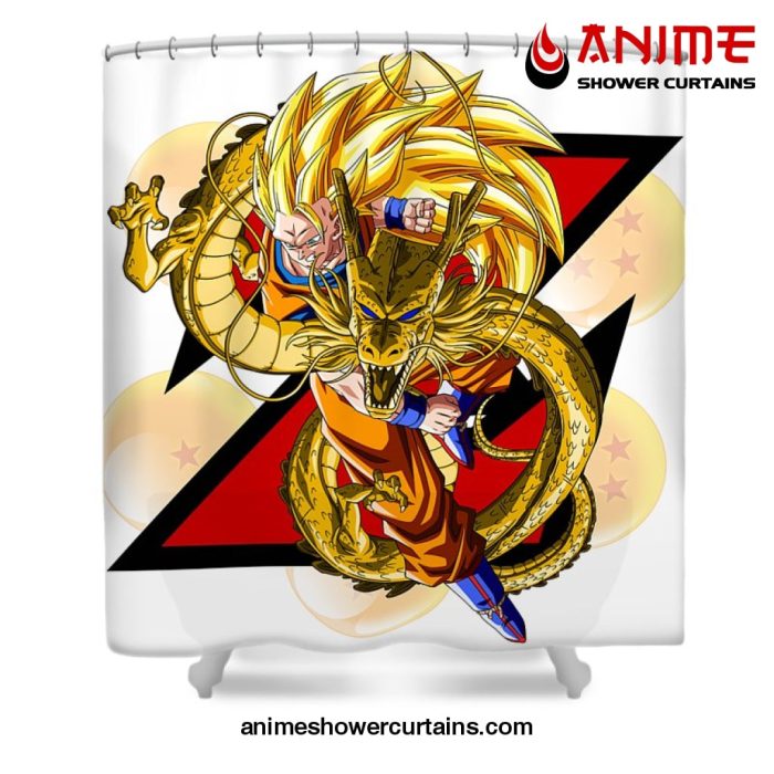 Dragon Ball Z Goku Ssj3 Shower Curtain W59 X H71 / White