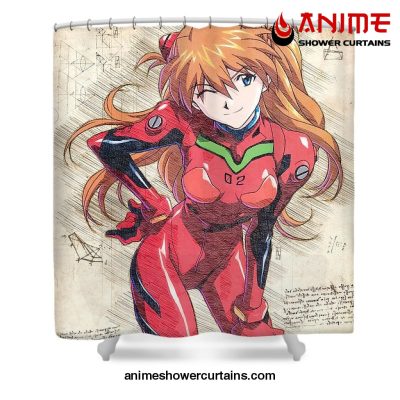 Evangelion Asuka Soryu Artwork Shower Curtain