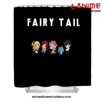Fairy Tail Chibi Shower Curtain W59 X H71 / Black