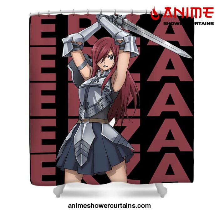 Fairy Tail Erza Scarlet Shower Curtain W59 X H71 / Black