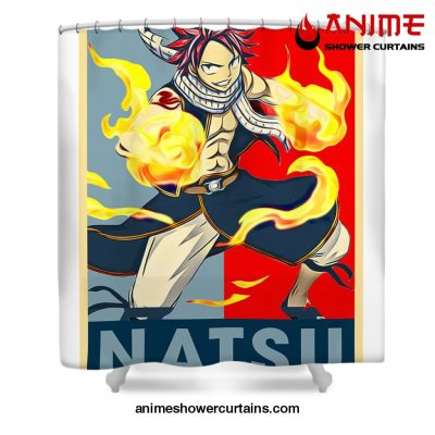 Fairy Tail Retro Art Natsu Dragneel Shower Curtain W59 X H71 / White