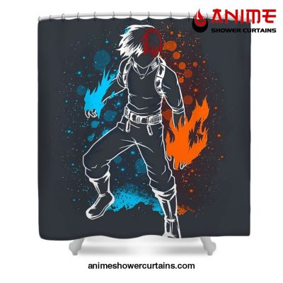 Fire And Ice Shoto Todoroki Shower Curtain W59 X H71 / Gray