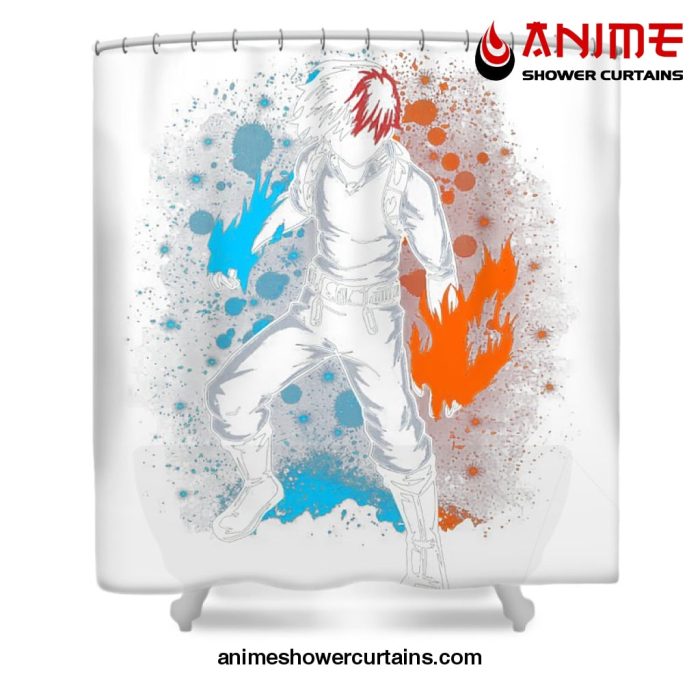 Fire And Ice Shoto Todoroki Shower Curtain W59 X H71 / White