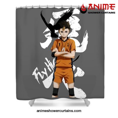 Fly High Nishinoya Shower Curtain W59 X H71 / Gray