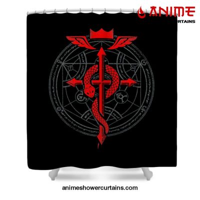 Fullmetal Alchemist Flamel Shower Curtain W59 X H71 / Black