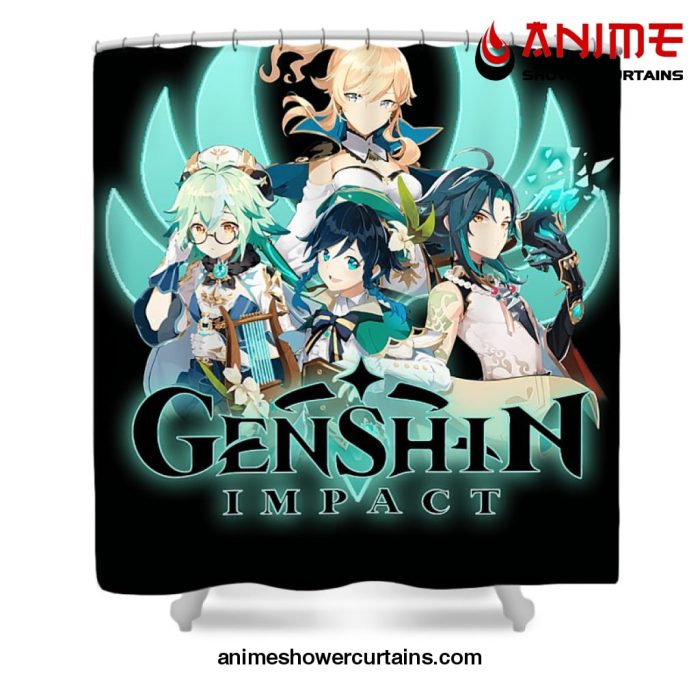 Genshin Impact Anemo Characters Shower Curtain W59 X H71 / Black