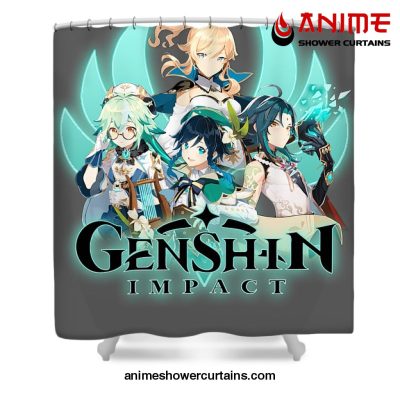 Genshin Impact Anemo Characters Shower Curtain W59 X H71 / Gray