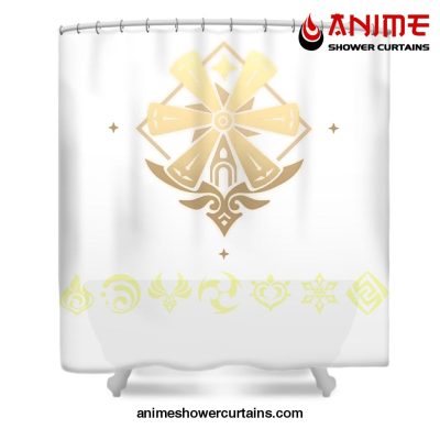 Genshin Impact Logo Shower Curtain W59 X H71 / White