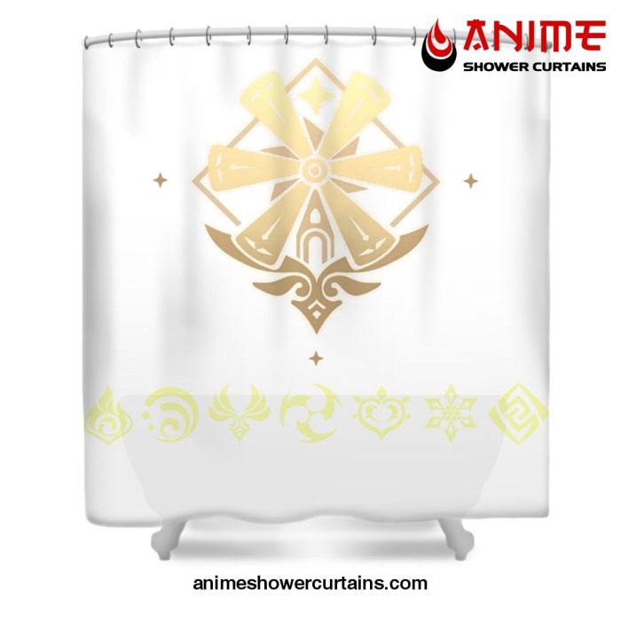 Genshin Impact Logo Shower Curtain W59 X H71 / White