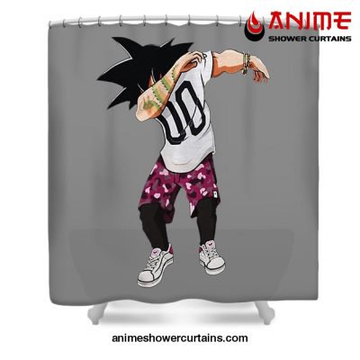 Goku Is Dab Shower Curtain W59 X H71 / Gray