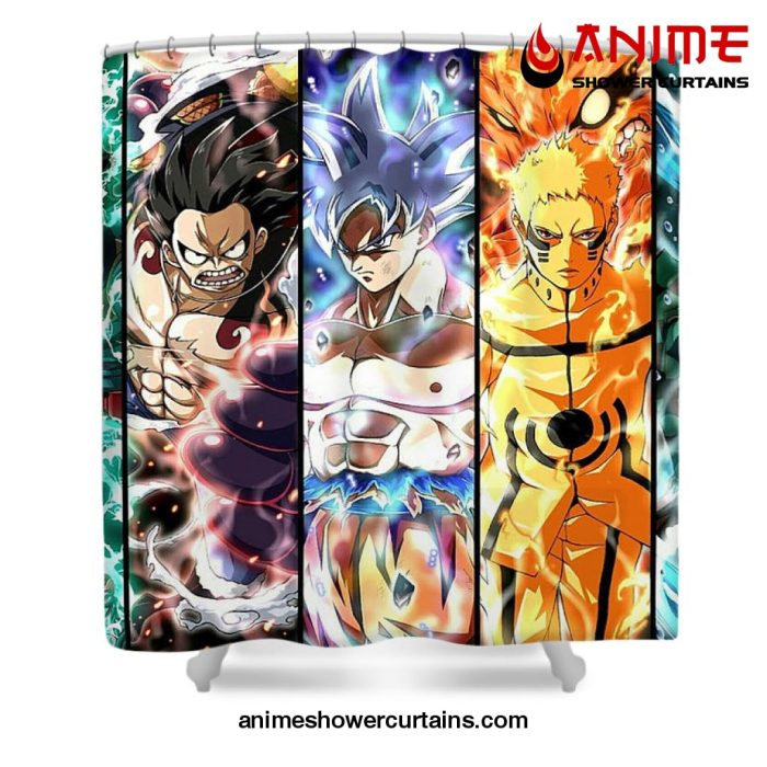 Goku Naruto Luffy Shower Curtain