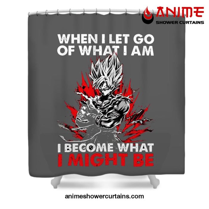 Goku Quote Shower Curtain W59 X H71 / Gray