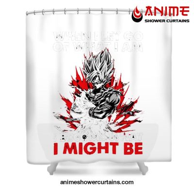 Goku Quote Shower Curtain W59 X H71 / White