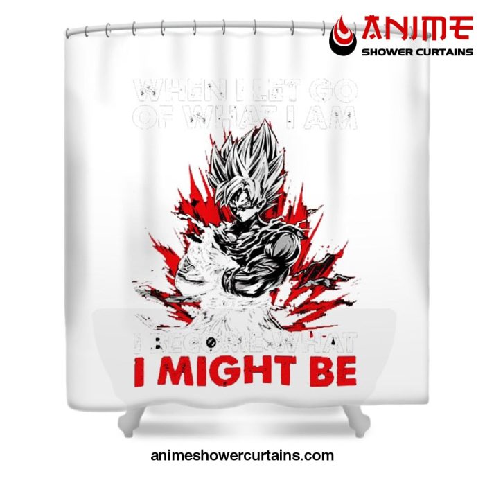 Goku Quote Shower Curtain W59 X H71 / White