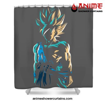 Goku Silluette Dragon Ball Shower Curtain W59 X H71 / Gray