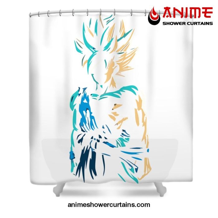 Goku Silluette Dragon Ball Shower Curtain W59 X H71 / White