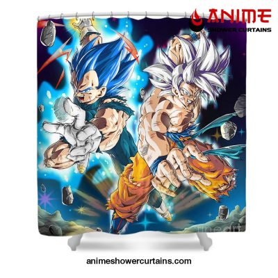 Goku Ultra Instinct And Vegeta Blue Shower Curtain