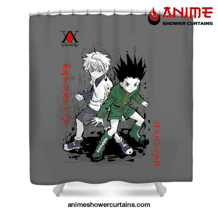 Gon Freecss Killua Zoldyck Shower Curtain W59 X H71 / Gray