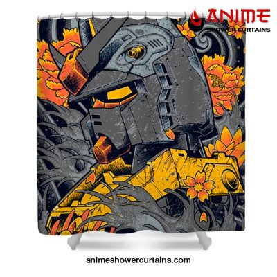 Gundam Flowers Shower Curtain W59 X H71 / Gray