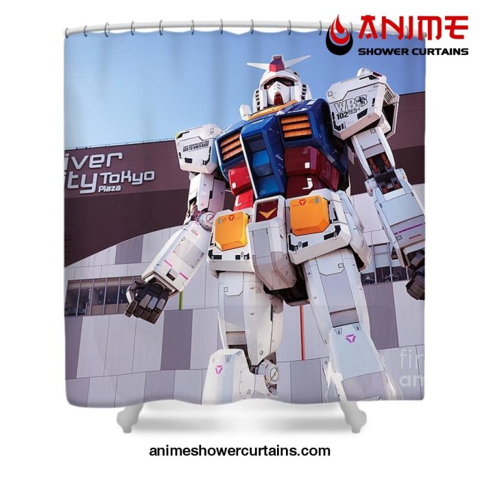 Gundam Giant Statue In Diver City Tokyo Shower Curtain