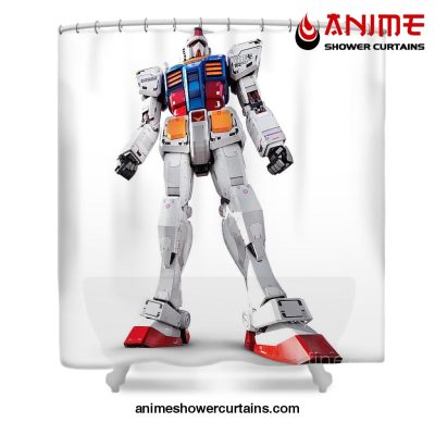 Gundam Rx-78-2 Statue Isolated On White Shower Curtain