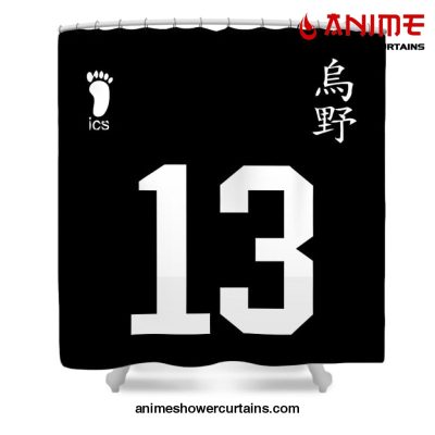 Haikyu Karasuno 13 Shower Curtain W59 X H71 / Black