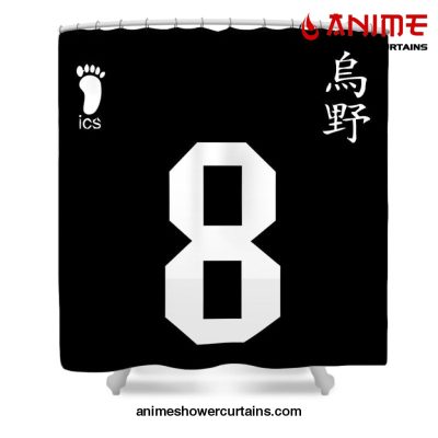 Haikyu Karasuno 8 Shower Curtain W59 X H71 / Black