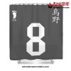 Haikyu Karasuno 8 Shower Curtain W59 X H71 / Gray