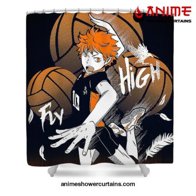 Haikyuu Hinata Fly High Shower Curtain