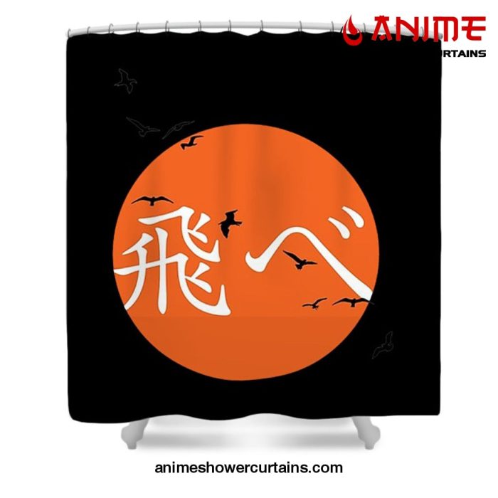 Haikyuu Karasuno Bird Shower Curtain W59 X H71 / Black