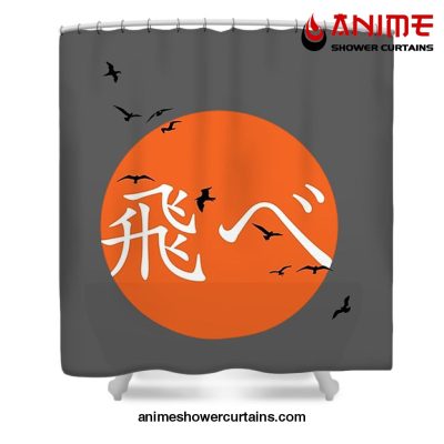 Haikyuu Karasuno Bird Shower Curtain W59 X H71 / Gray