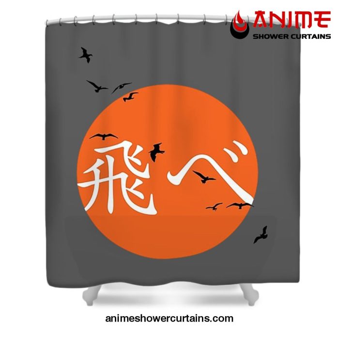 Haikyuu Karasuno Bird Shower Curtain W59 X H71 / Gray