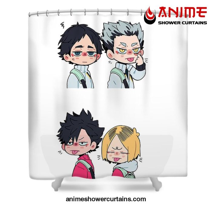 Haikyuu Kuroo Kenma Bokuto Akaashi Sticker Shower Curtain