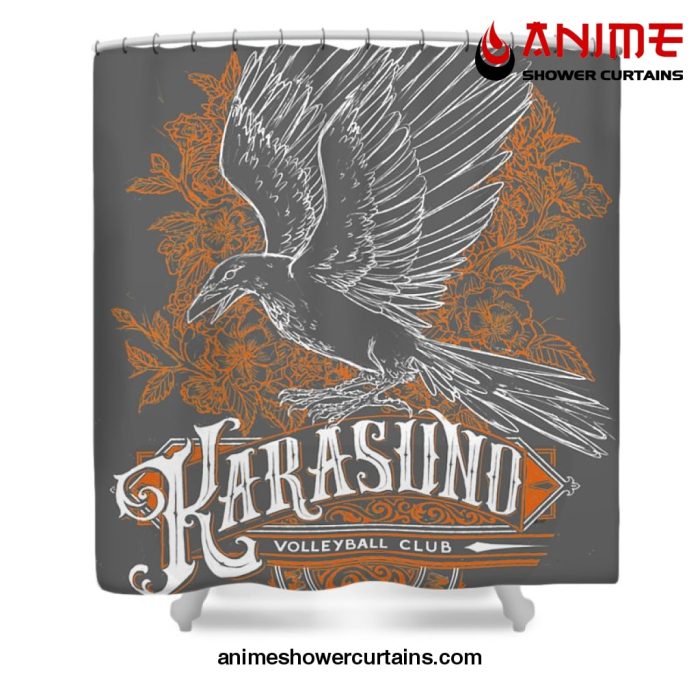 Haikyuu Team Karasuno Black Classic Shower Curtain W59 X H71 / Gray