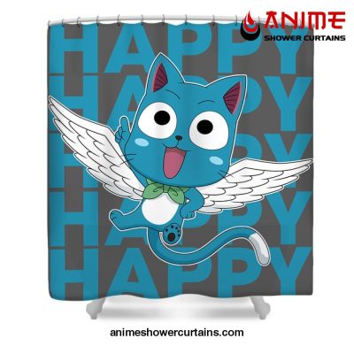 Happy Fairy Tail Shower Curtain W59 X H71 / Gray
