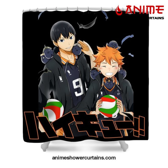 Hinata Shoyo And Kageyama Shower Curtain W59 X H71 / Black